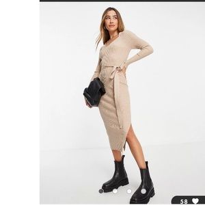 Mango Ribbed Jersey Dress